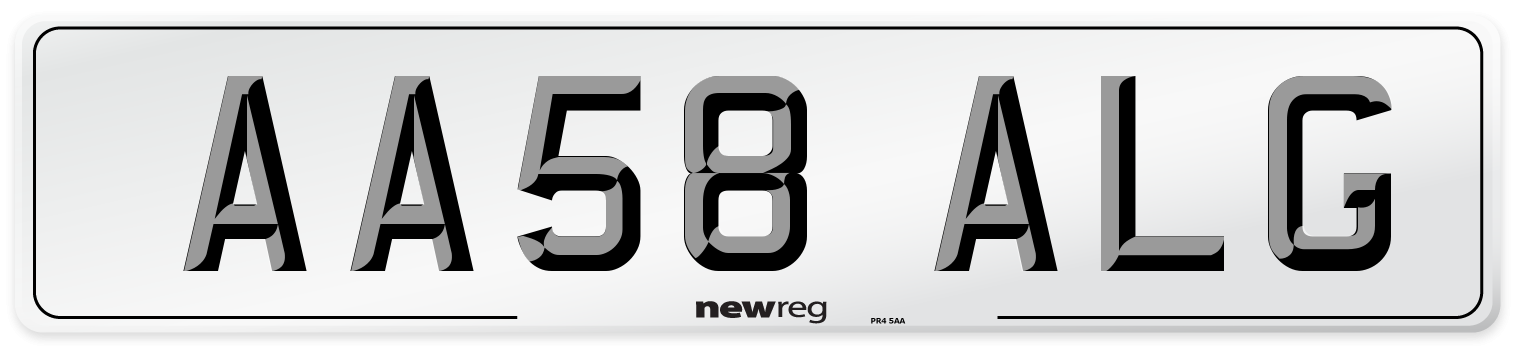 AA58 ALG Number Plate from New Reg